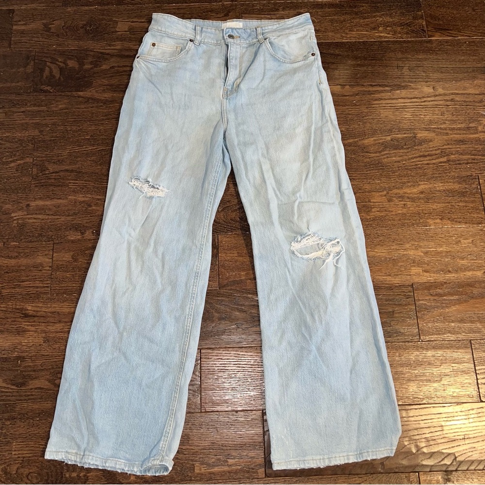 H&M Light Blue Wide-Leg Jeans